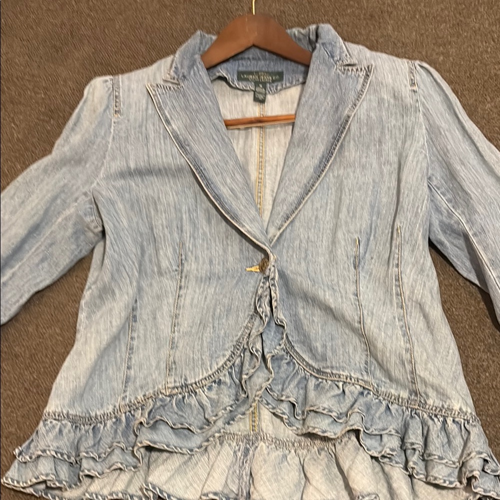 Light Blue Ruffled Jean Jacket